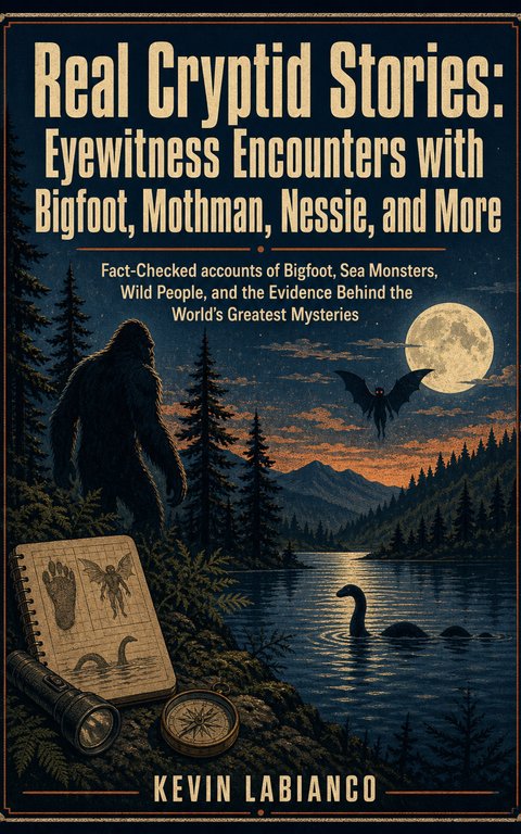 Book cover: Real Cryptid Stories — Eyewitness Encounters with Bigfoot, Mothman, Nessie, and More